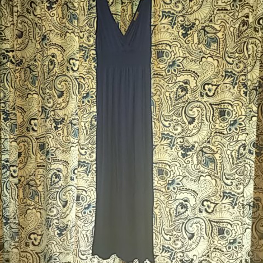 Blue Knit Maxi Dress